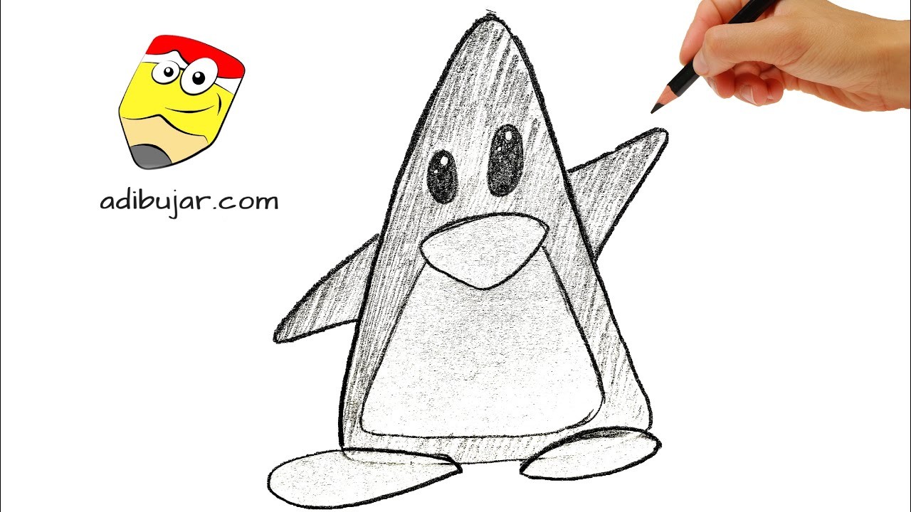 Cómo dibujar un pingüino fácil | dibujos paso a paso - How to draw penguin