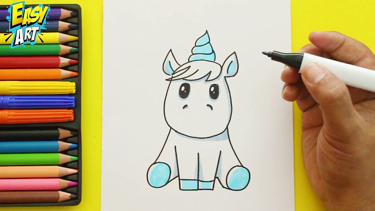 Cómo Dibujar un unicornio  de Arcoiris  - How to Draw pony - Dibujos Cute - Easy Art