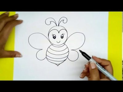 Como dibujar una abeja, how to draw a bee