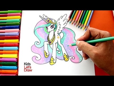 Cómo Dibujar y Pintar a la PRINCESA CELESTIA | Drawing Princess Celestia My Little Pony