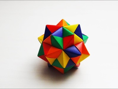 Como hacer un icosaedro estrellado de origami !. Origami Modular 2018  ( Dificultad ★★★☆☆)