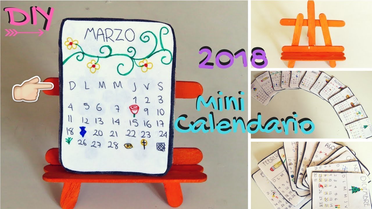 Como hacer un Mini Calendario de escritorio | 2018 | Fácil DIY