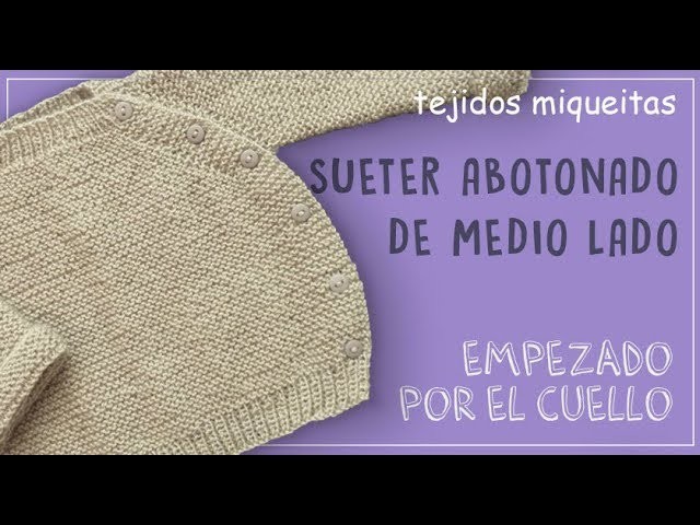 Cómo tejer una chaqueta abotonada de medio lado (subtitles available)