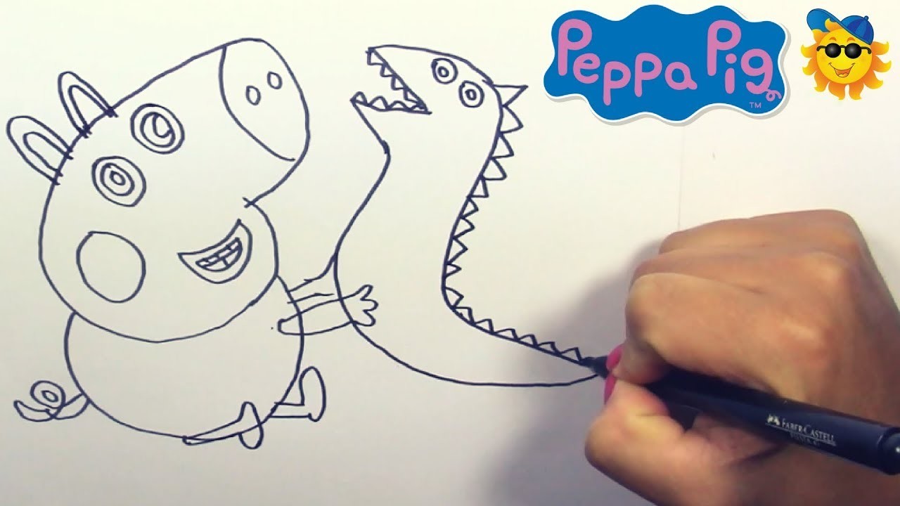 Dibuja y Colorea George de Peppa Pig de Arco Iris - Dibujos Para Niños - Learn Colors. FunKeep