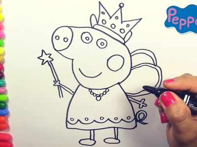 Dibuja y Colorea Peppa Pig de Arco Iris - Dibujos Para Niños - Learn Colors. FunKeep