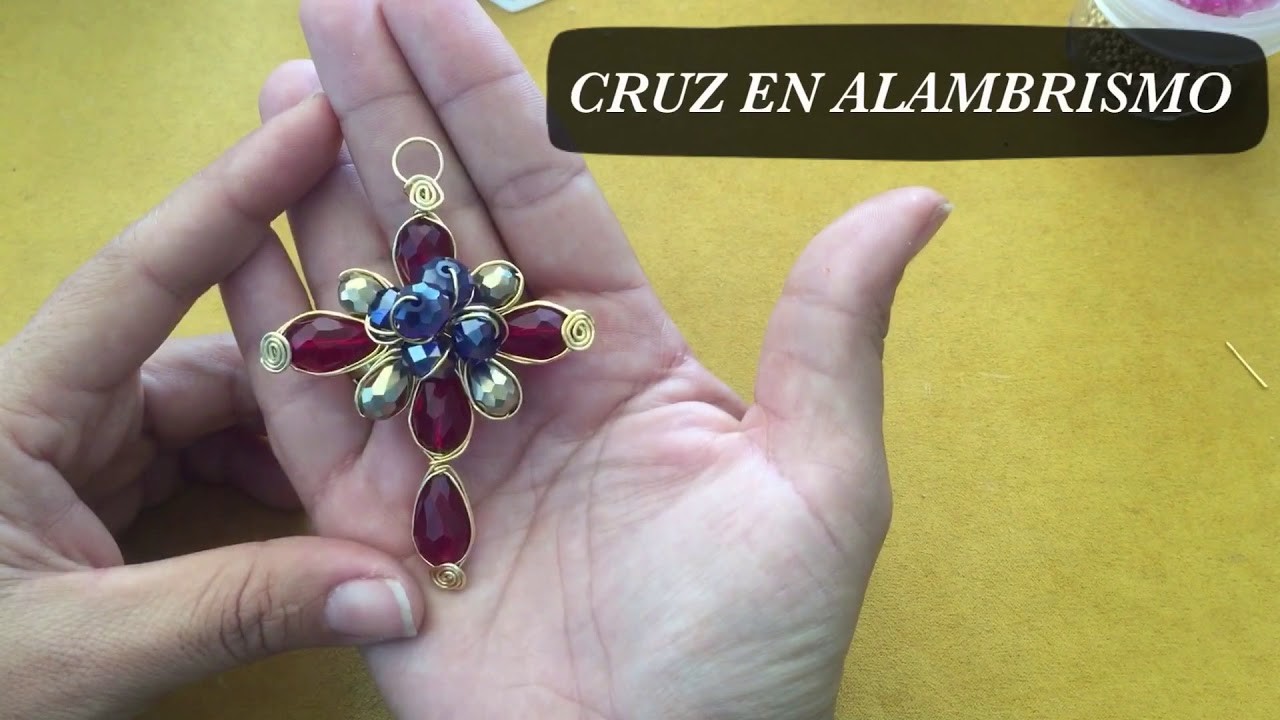 DIJE CRUZ EN ALAMBRISMO #tecnicaespiga