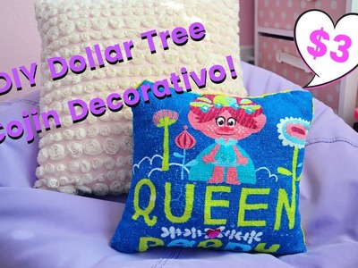 DIY DOLLAR TREE COJIN DECORATIVO! POR MENOS DE $3! TROLLS