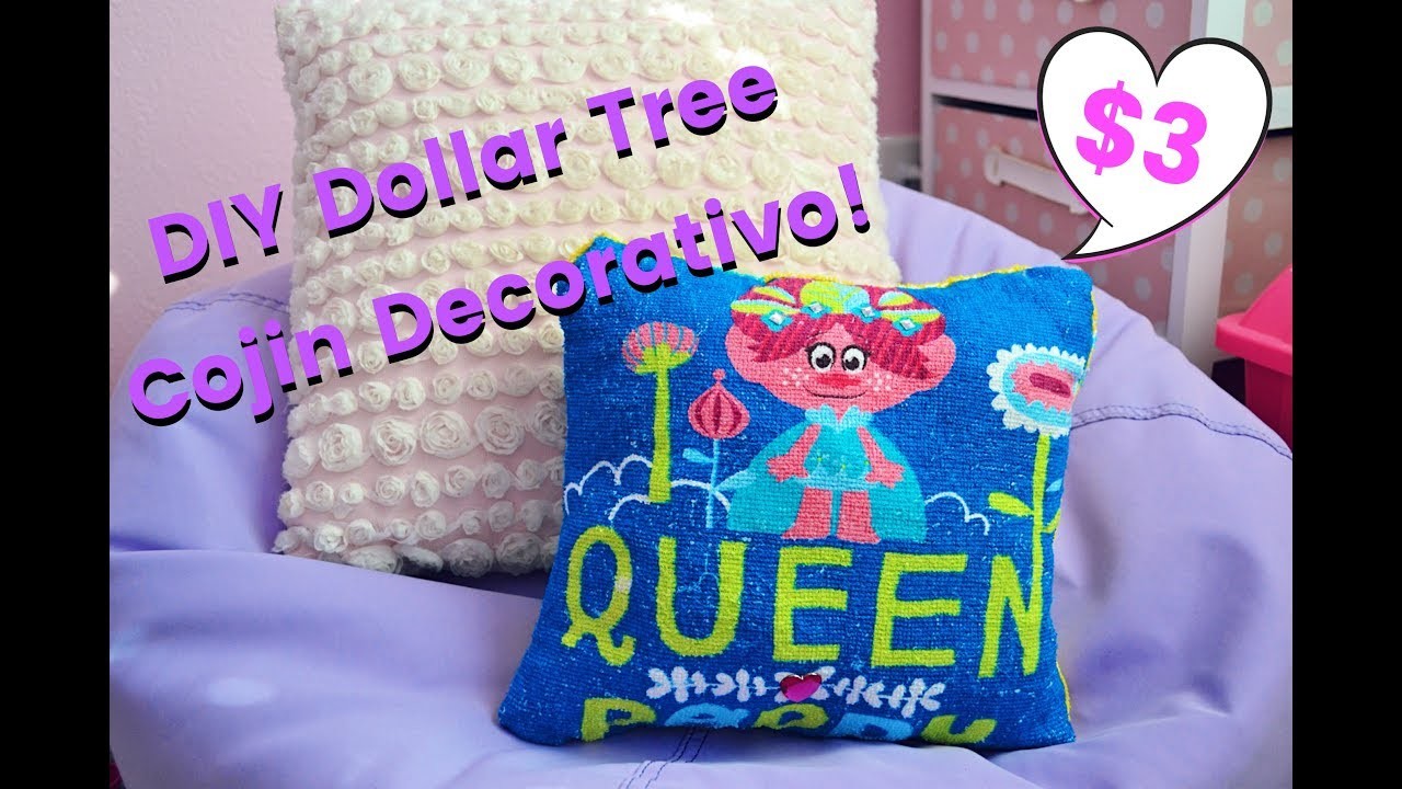 DIY DOLLAR TREE COJIN DECORATIVO! POR MENOS DE $3! TROLLS