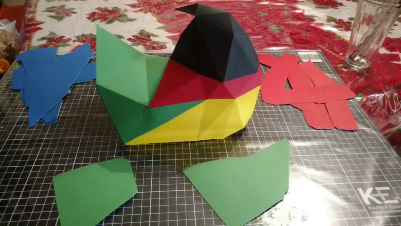 DIY Papercraft parrot (perico, hazlo tu mismo )