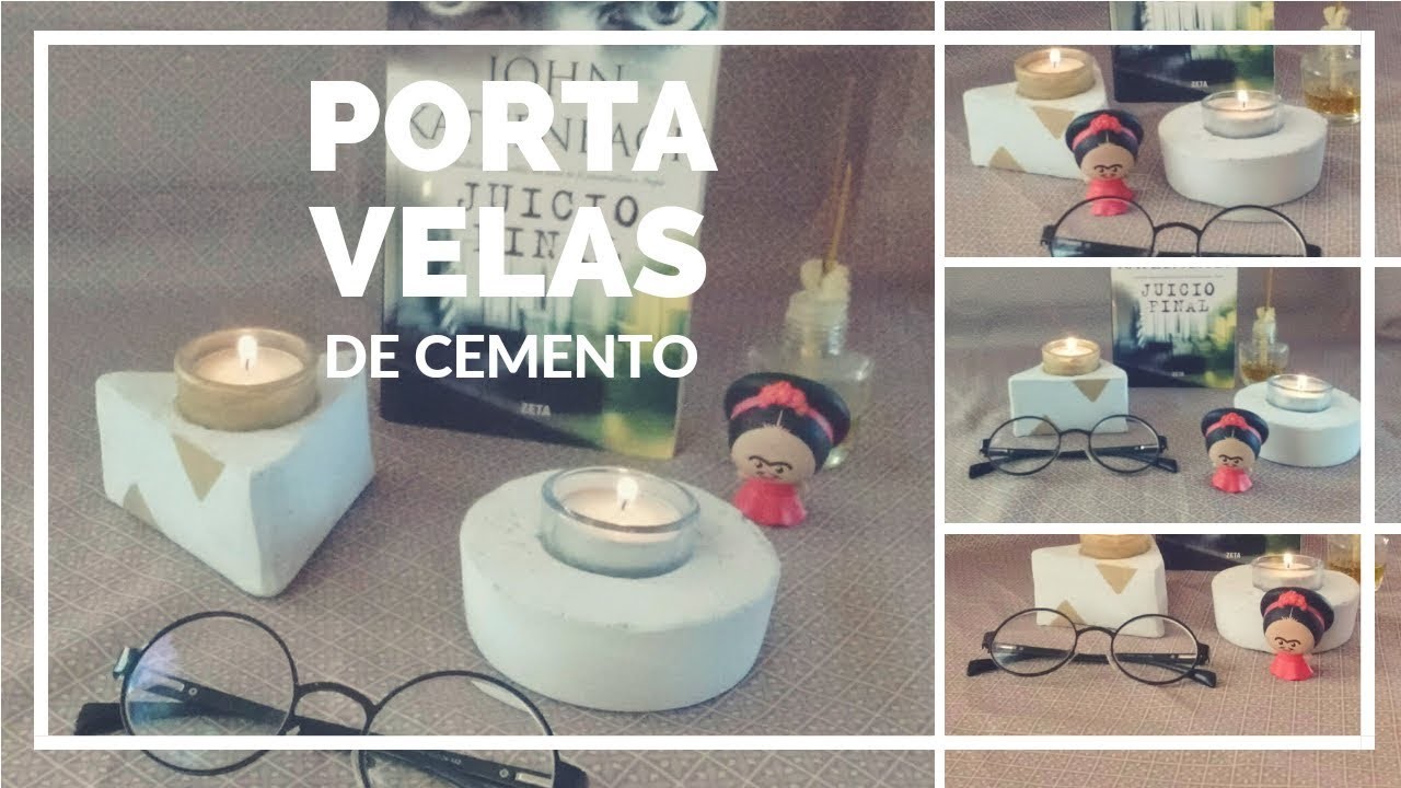 DIY Porta Velas de Cemento ¡FÁCIL!. DIY Easy Cement Candles Holder | BALALAB ♥