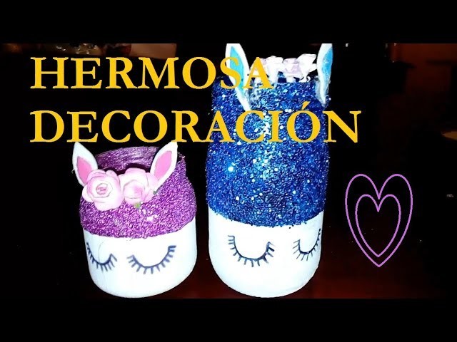 HERMOSOS FRASCOS DE VIDRIO DECORADOS PARA BROCHAS O ESPONJITAS DE MAQUILLAJE❤