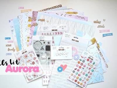 Kit scrapbooking febrero Aurora | Document Life Stories | Material scrapbook | Scrapeando con Rocío