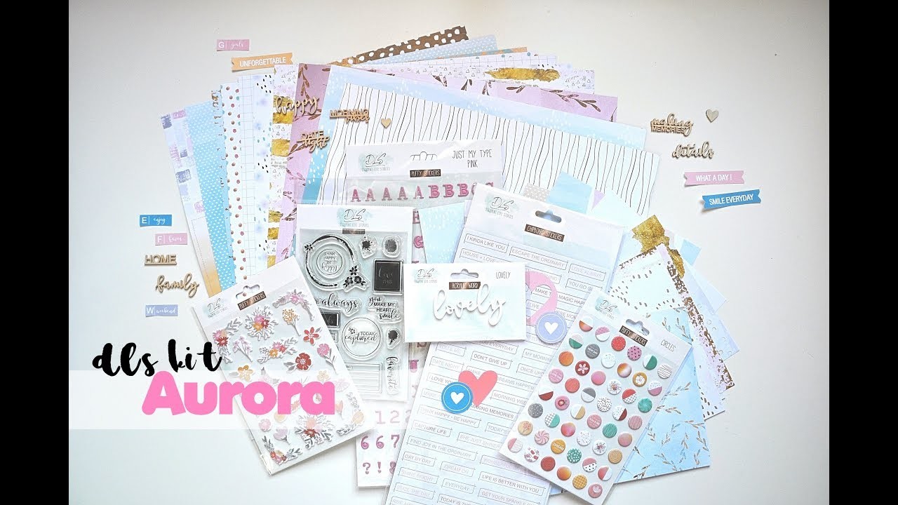 Kit scrapbooking febrero Aurora | Document Life Stories | Material scrapbook | Scrapeando con Rocío