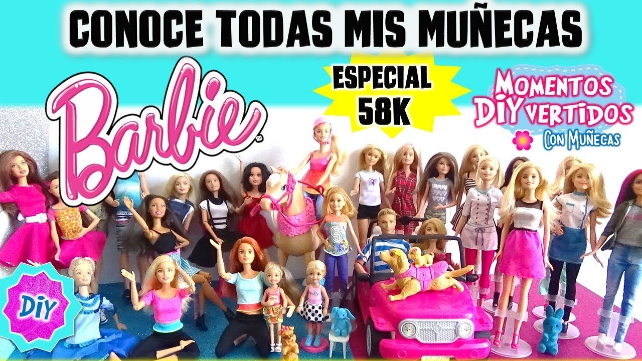 Mi COLECCIÓN de MUÑECAS Barbie y MANUALIDADES Favoritas!! ESPECIAL 58 K! P&R y SALUDITOS!!