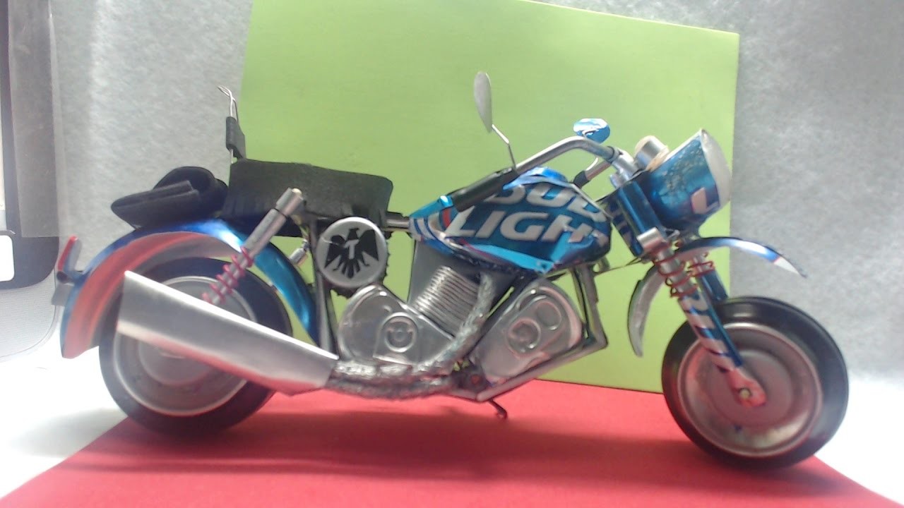 Motocicleta hecha con latas de aluminio Tutorial cap. 2