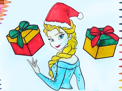 Navidad de pintar | Frozen Elsa | Dibujos Para Niños | Learn Colors