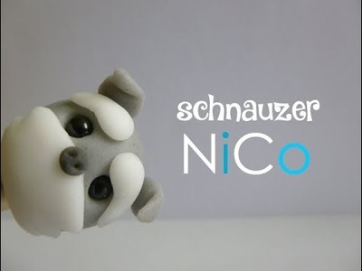 Perro schnauzer de cerámica fría - Schnauzer dog of polymer clay | Fácil