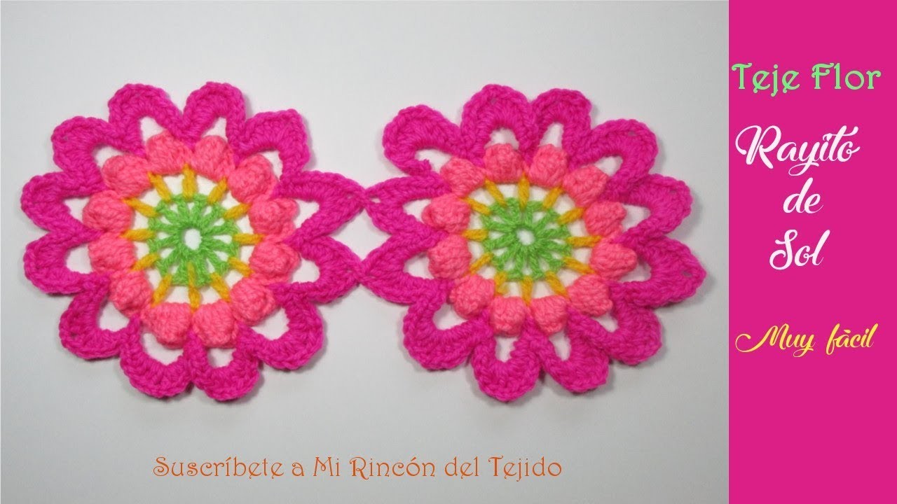 Video tutorial flor a crochet para principiantes - Video tutorial crochet flowers for beginners