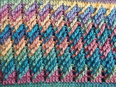 Bufanda infinita a crochet Paso a paso. punto diagonal a crochet. crocheted scarf