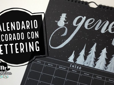 Calendario decorado con lettering gener - enero
