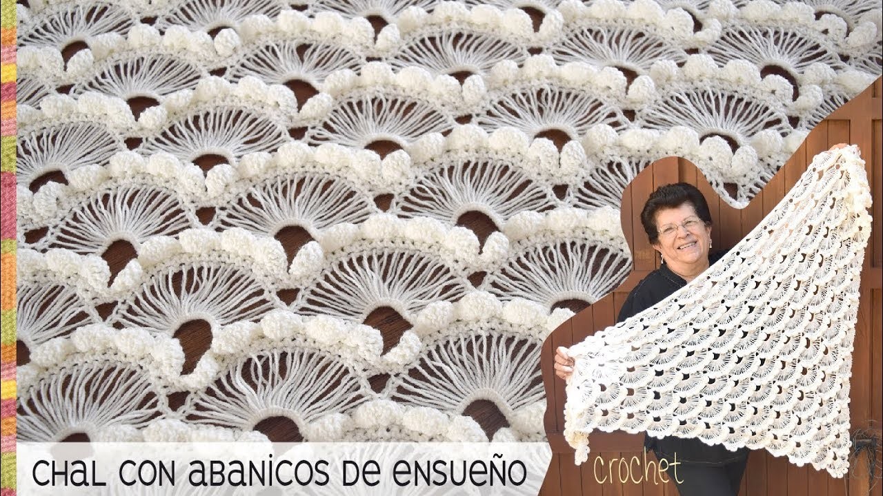 Chal con abanicos de ensueño tejido a crochet - Tejiendo Perú