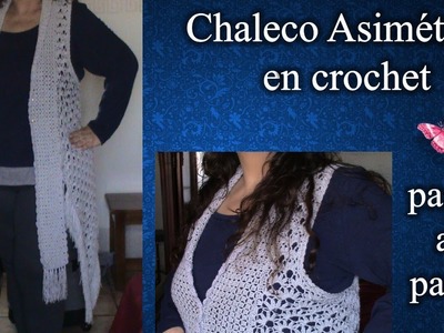 CHALECO ASIMETRICO 2XL en crochet PASO A PASO 2 de 3