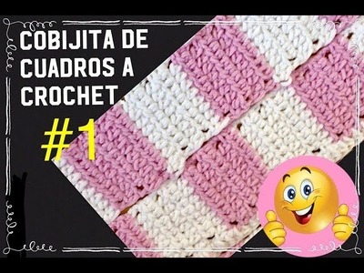 Cobijita de cuadros a crochet tutorial parte (#1) Tejiendo Con Erica