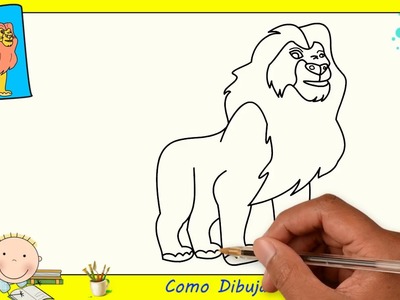 Como dibujar un leon FACIL paso a paso para niños y principiantes 4