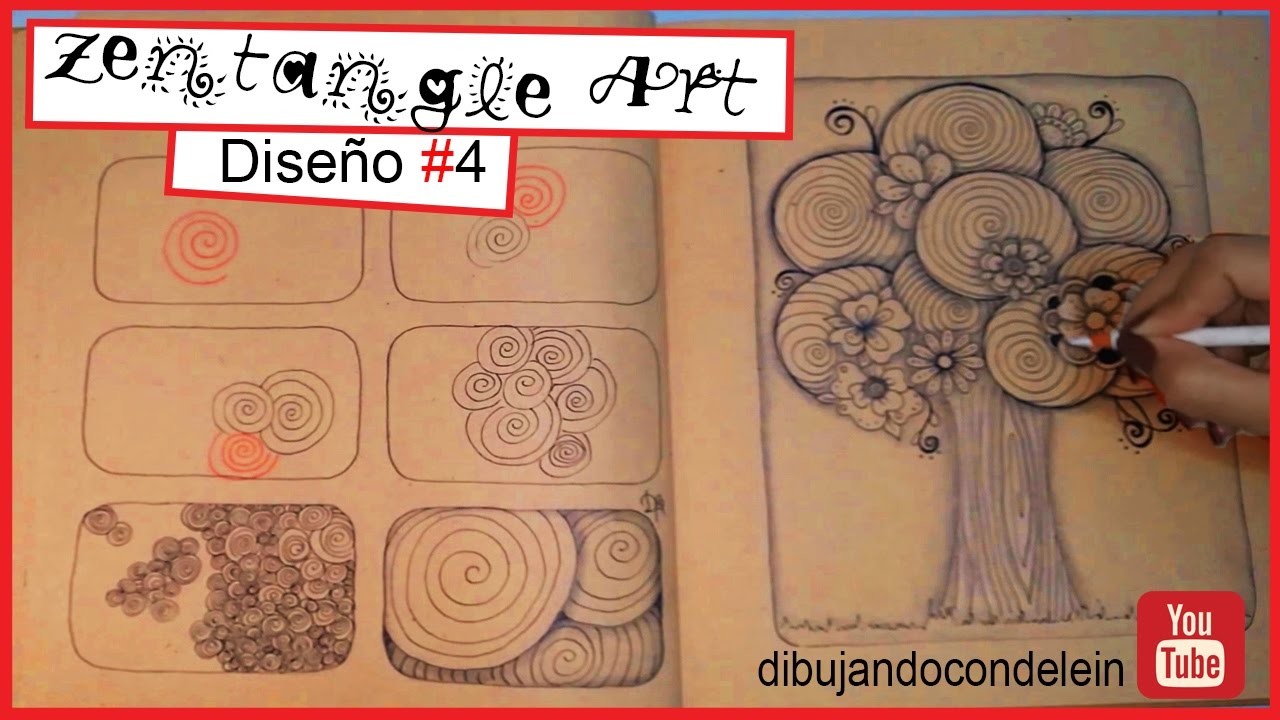 Como dibujar Zentangle Art paso a paso diseño #4 (Zentangle Pattern)