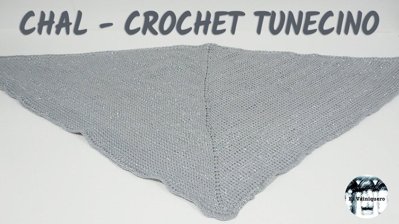 Cómo hacer un chal fácil en crochet tunecino paso a paso - Tutorial - Crochet tunecino