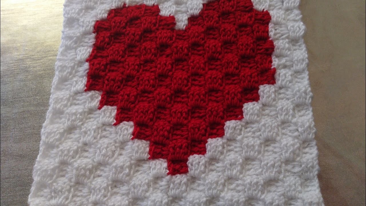 Corazón a Crochet técnica C2c Cornet to Cornet