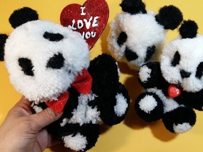 "DIY" 2º THow to Make a Panda Pompom - Tutorial ,Cuerpo de panda