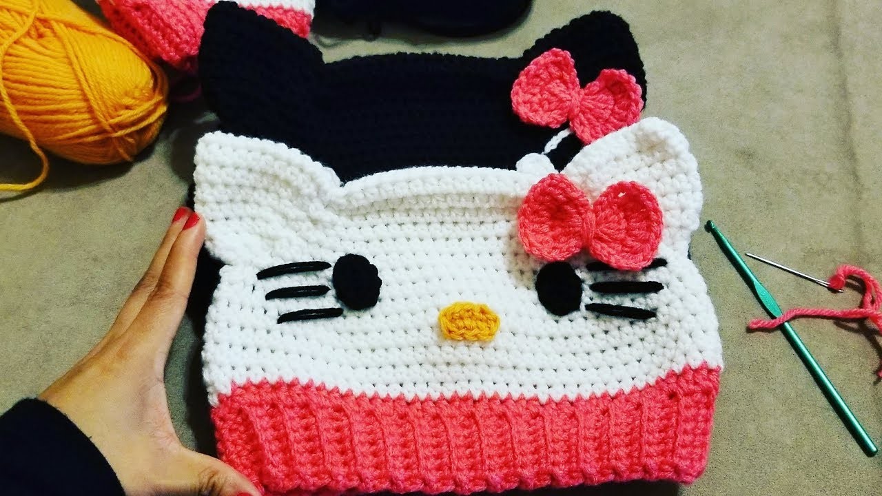 Gorro Hello Kitty a Crochet????
