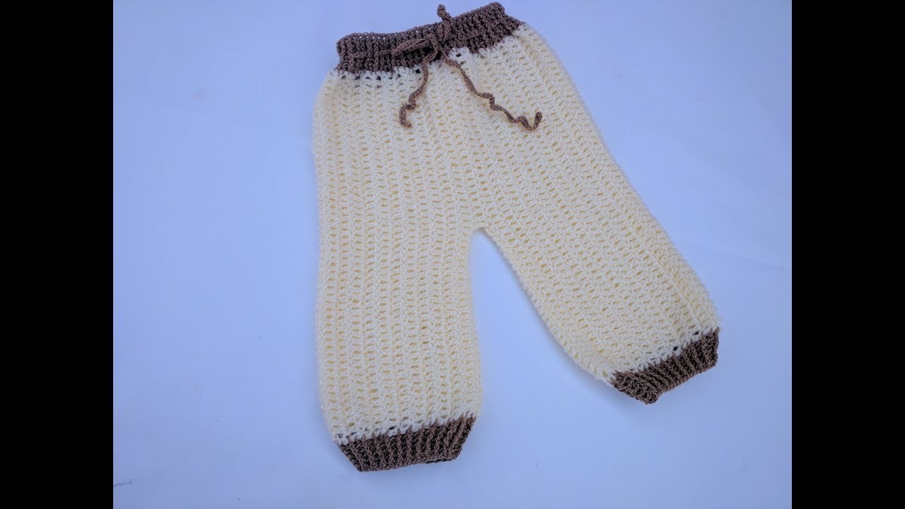 Pantalón para bebé tejido en crochet