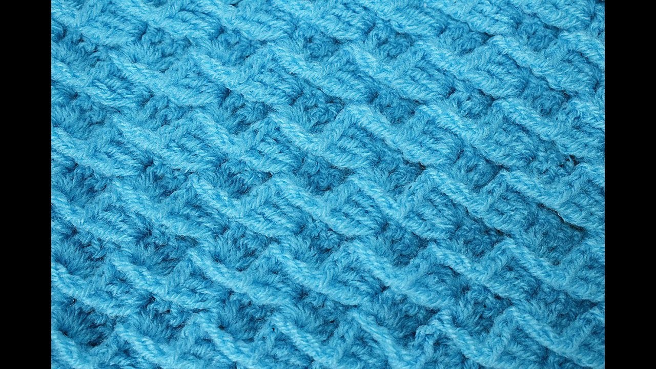 Punto a crochet 3D  para cobijas, gorros y bufandas muy facil y rapido