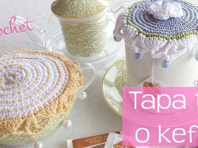 Tapa de ganchillo para té, infusión o kéfir de agua. Crochet lid for tea, infusion or water kefir.