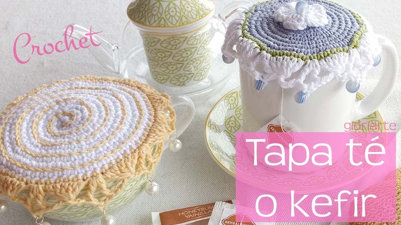 Tapa de ganchillo para té, infusión o kéfir de agua. Crochet lid for tea, infusion or water kefir.