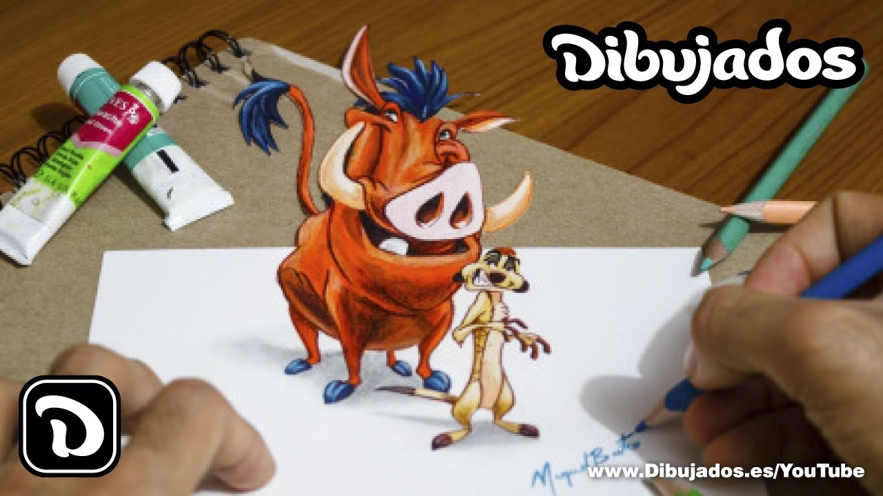 Timon & Pumbaa | Dibujo Anamórfico - Dibujados