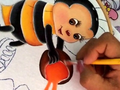 163.- pintura en tela cuerpo de abeja