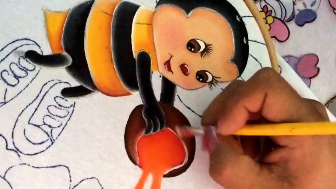 163.- pintura en tela cuerpo de abeja