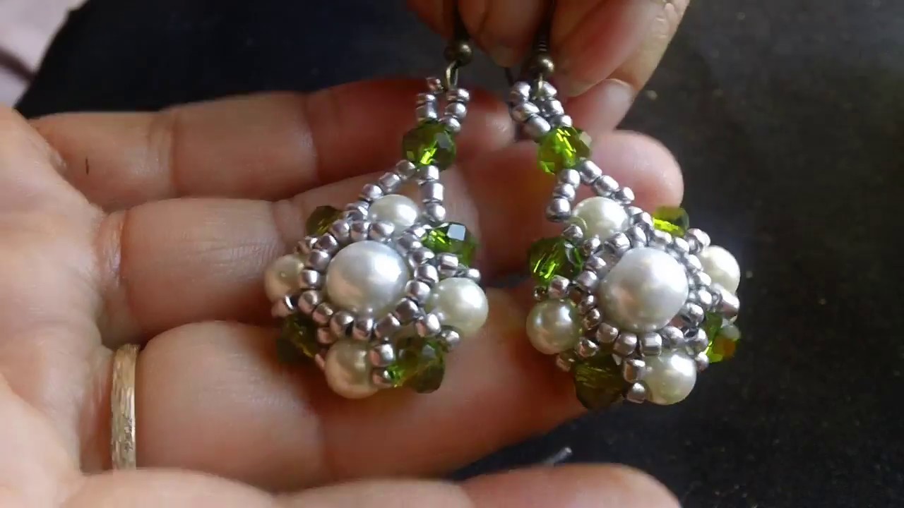Aretes hiedra de perlas