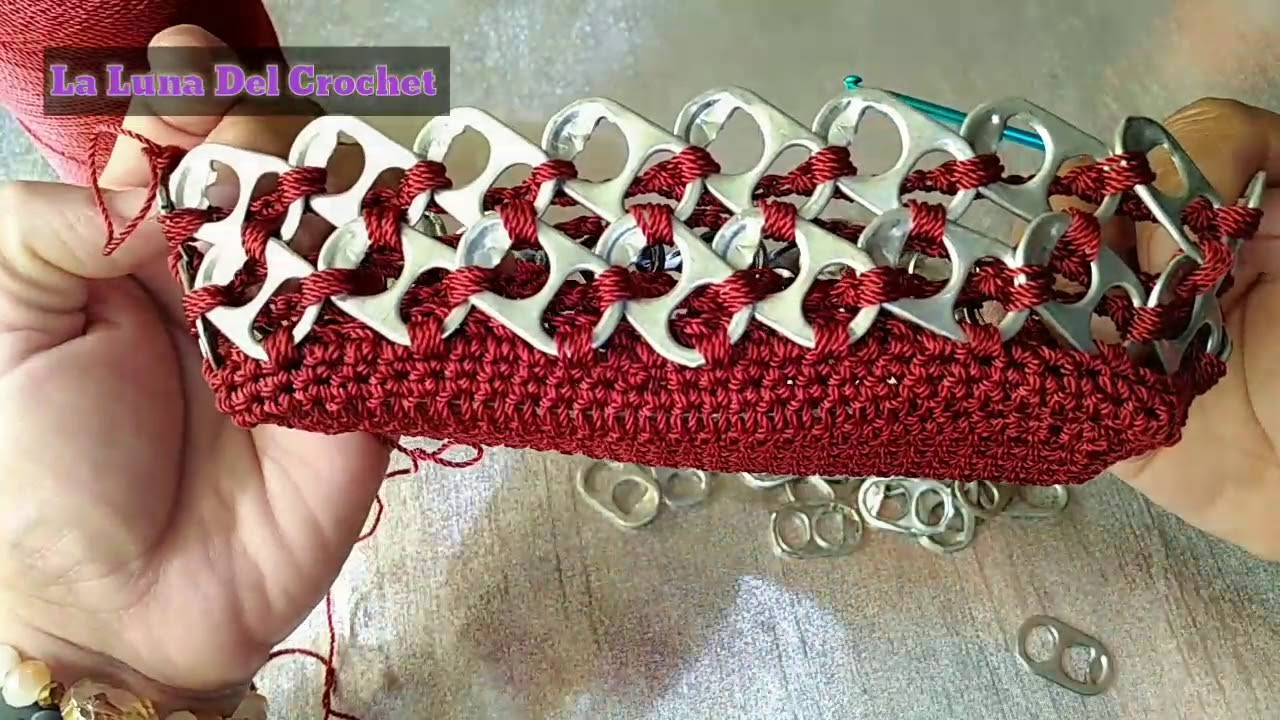 Bolso Tejido a Crochet Con Fichas.La Luna Del Crochet