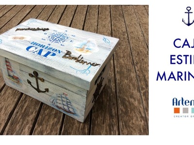 Caja de madera vintage estilo marinero - Artemio