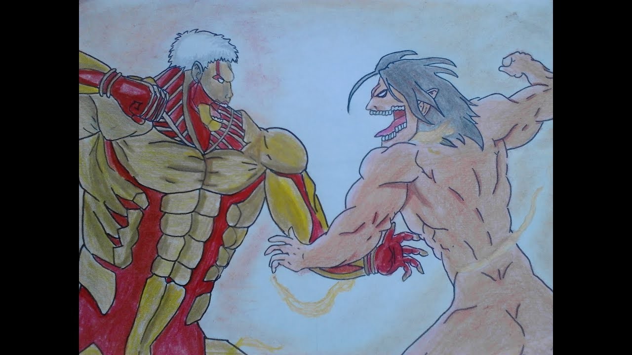 Como DIbujar a Eren Titan Vs Titan Acorazado