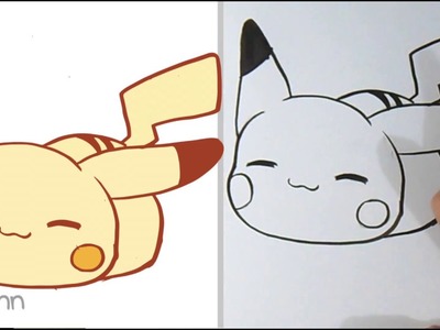 Cómo dibujar Pikachu kawaii