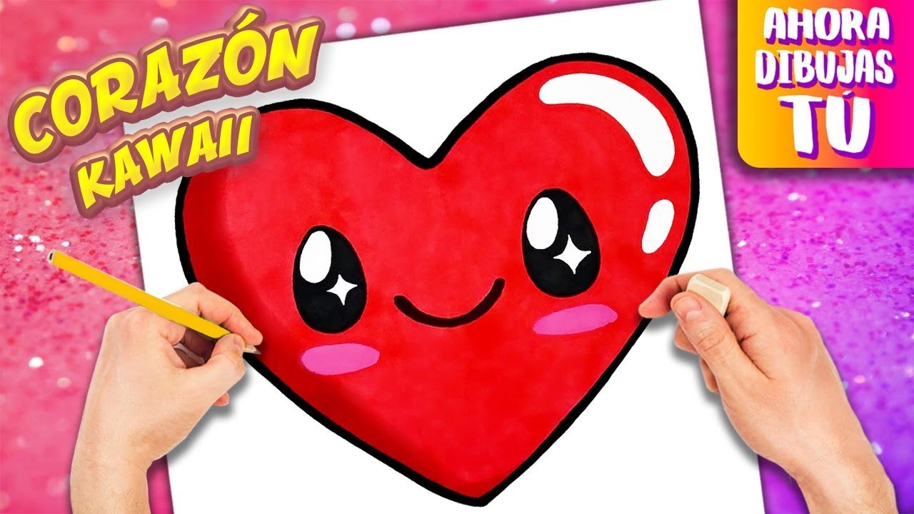 Como dibujar un CORAZON - DIBUJOS KAWAII