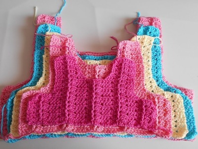 Como hacer canesu a crochet o ganchillo en todas las tallas. How to make canesu for girl dress