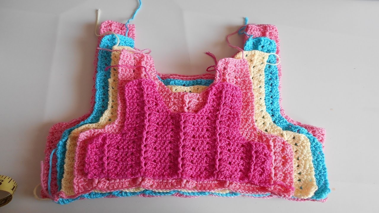 Como hacer canesu a crochet o ganchillo en todas las tallas. How to make canesu for girl dress
