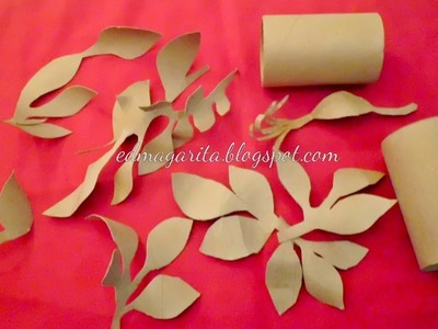 Cómo hacer hojas con tubos de cartón