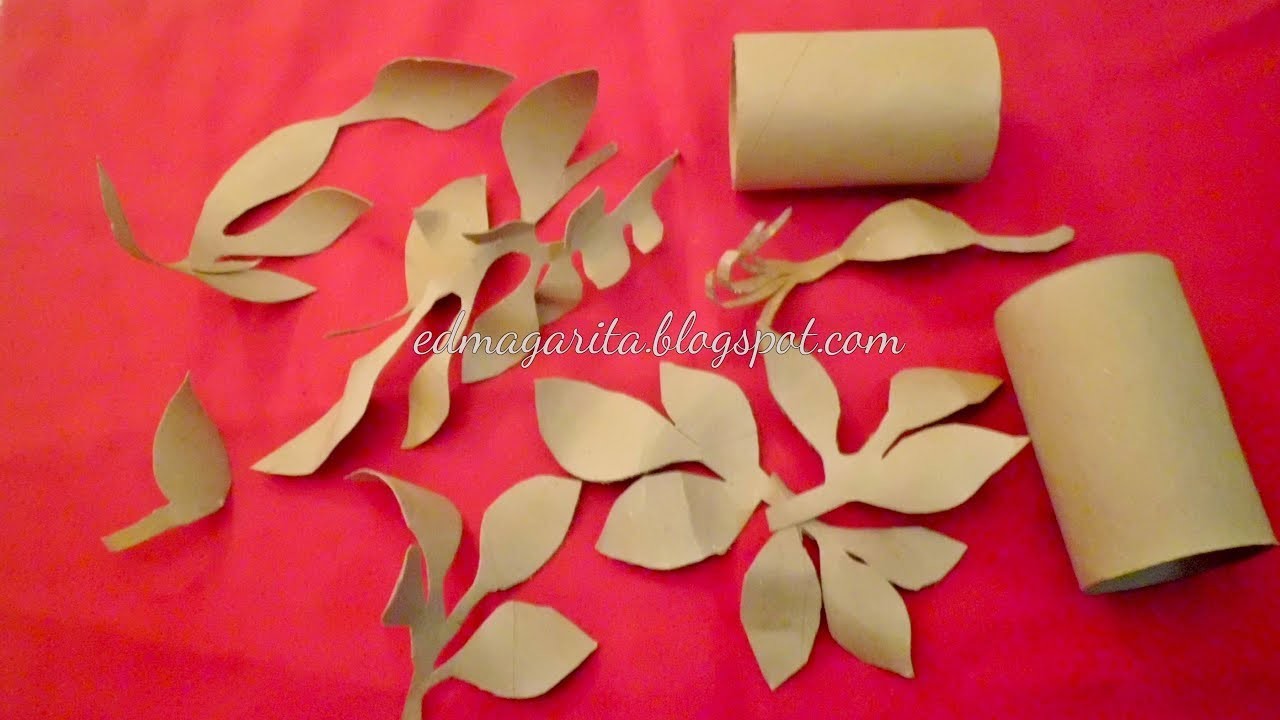 Cómo hacer hojas con tubos de cartón